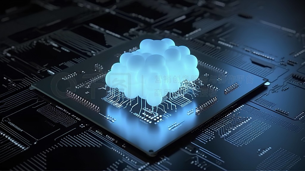 场景图数字艺术 融合云计算与大数据的芯片概念视觉探索